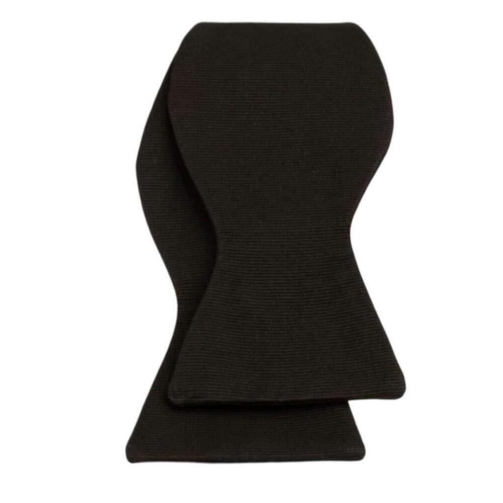 4379 Classic Self Tie Silk Solid Black Faille Luxury Tuxedo Formal Bow Tie